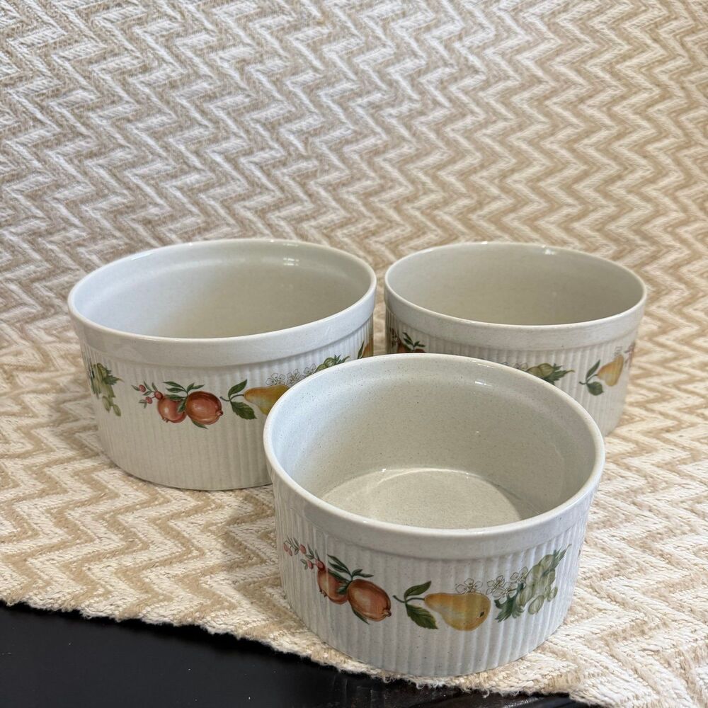 Quince by Wedgewood Set of 3 Stoneware Soufflé Dishes